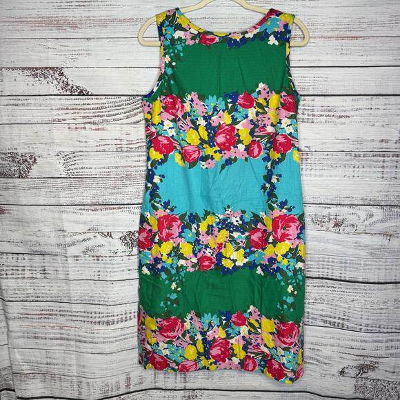 Talbots Dresses & Skirts - Talbots Floral Stripe Sleeveless A-Line Dress - Size 14